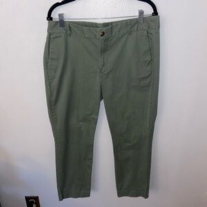 J. Crew Chino Cropped Size 12 Green Stretch